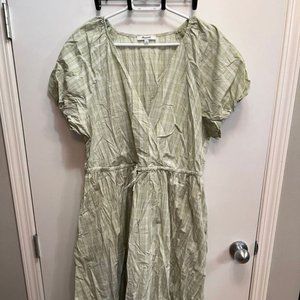 green faux wrap dress from Madewell